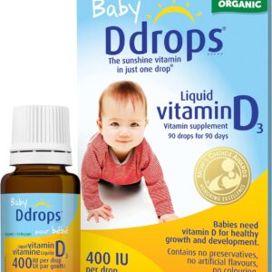 Organic Baby Ddrops 400 IU 90 drops – Daily Liquid Vitamin D for Infants
